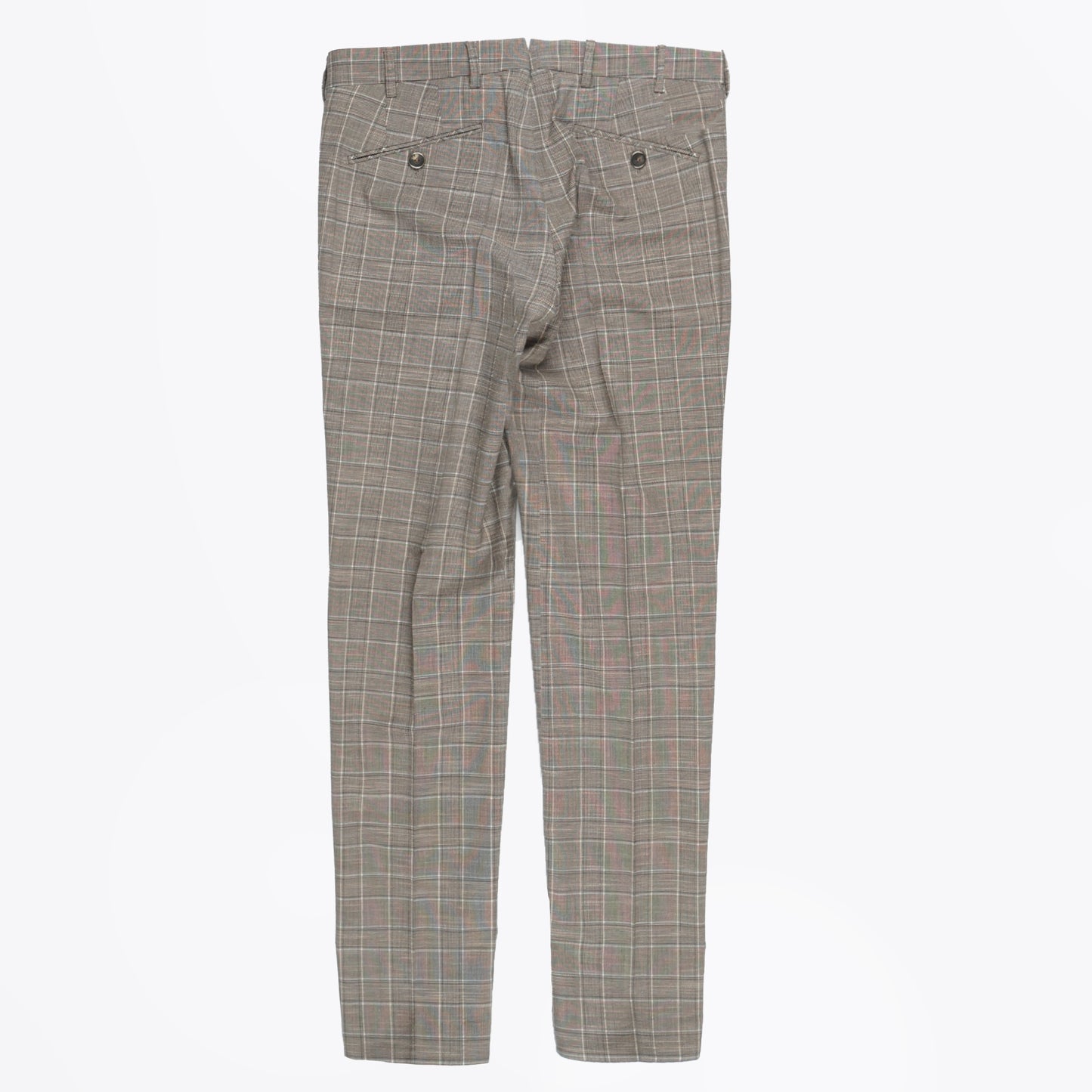 - Lupus Woollen Checked Trousers - Beige