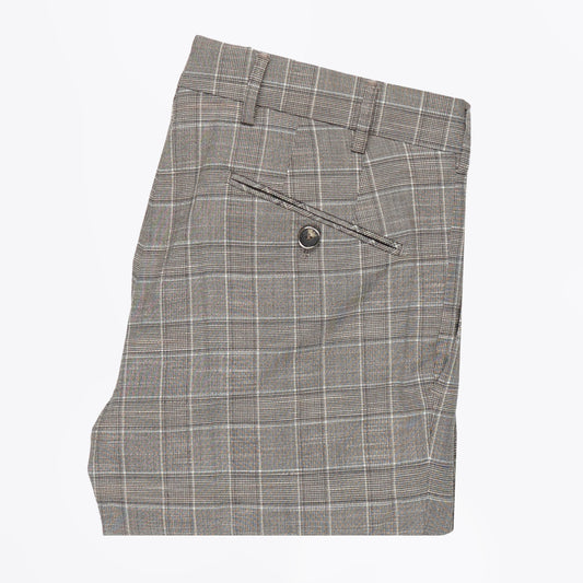 - Lupus Woollen Checked Trousers - Beige