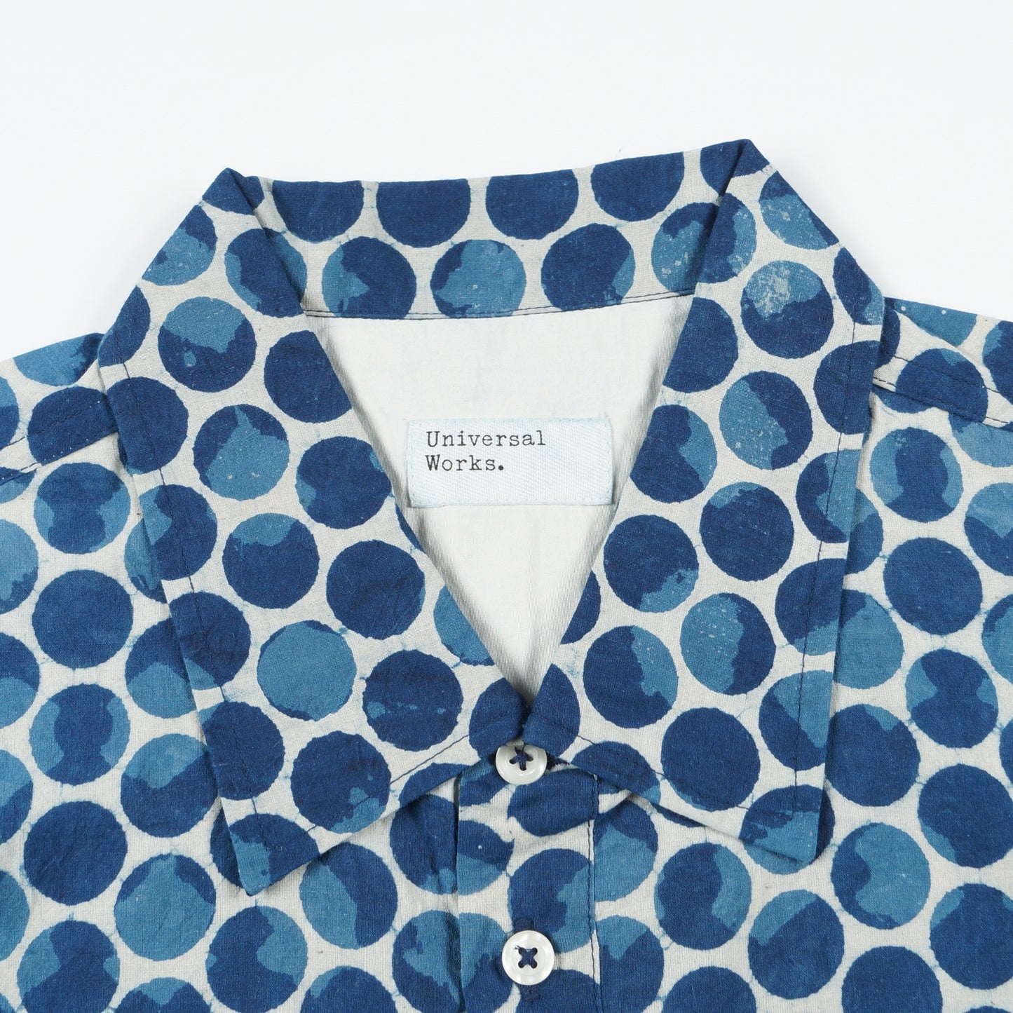 - Pullover SS Shirt Hand Dot Print - Blue