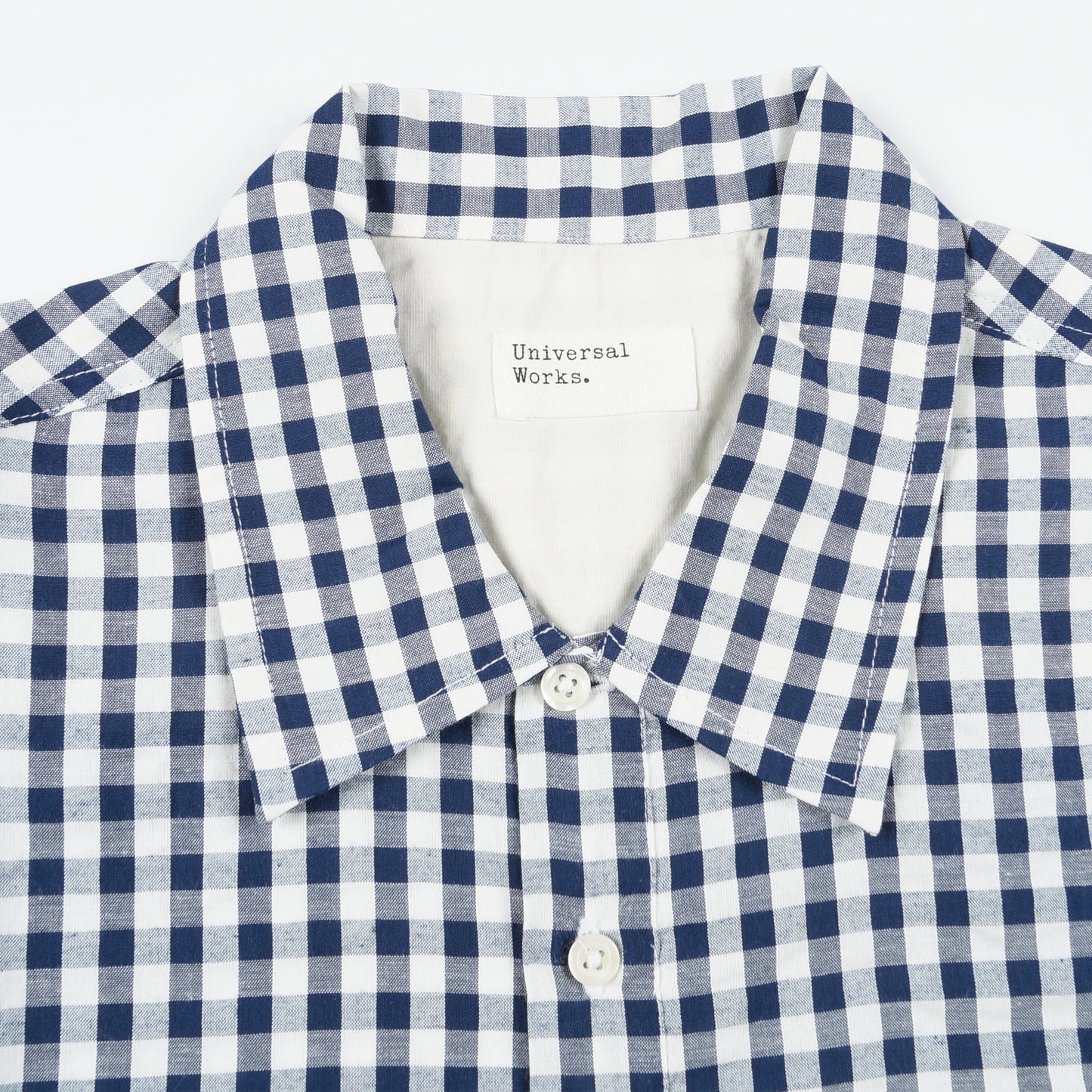- Pullover LS Gingham Seersucker Shirt - Navy