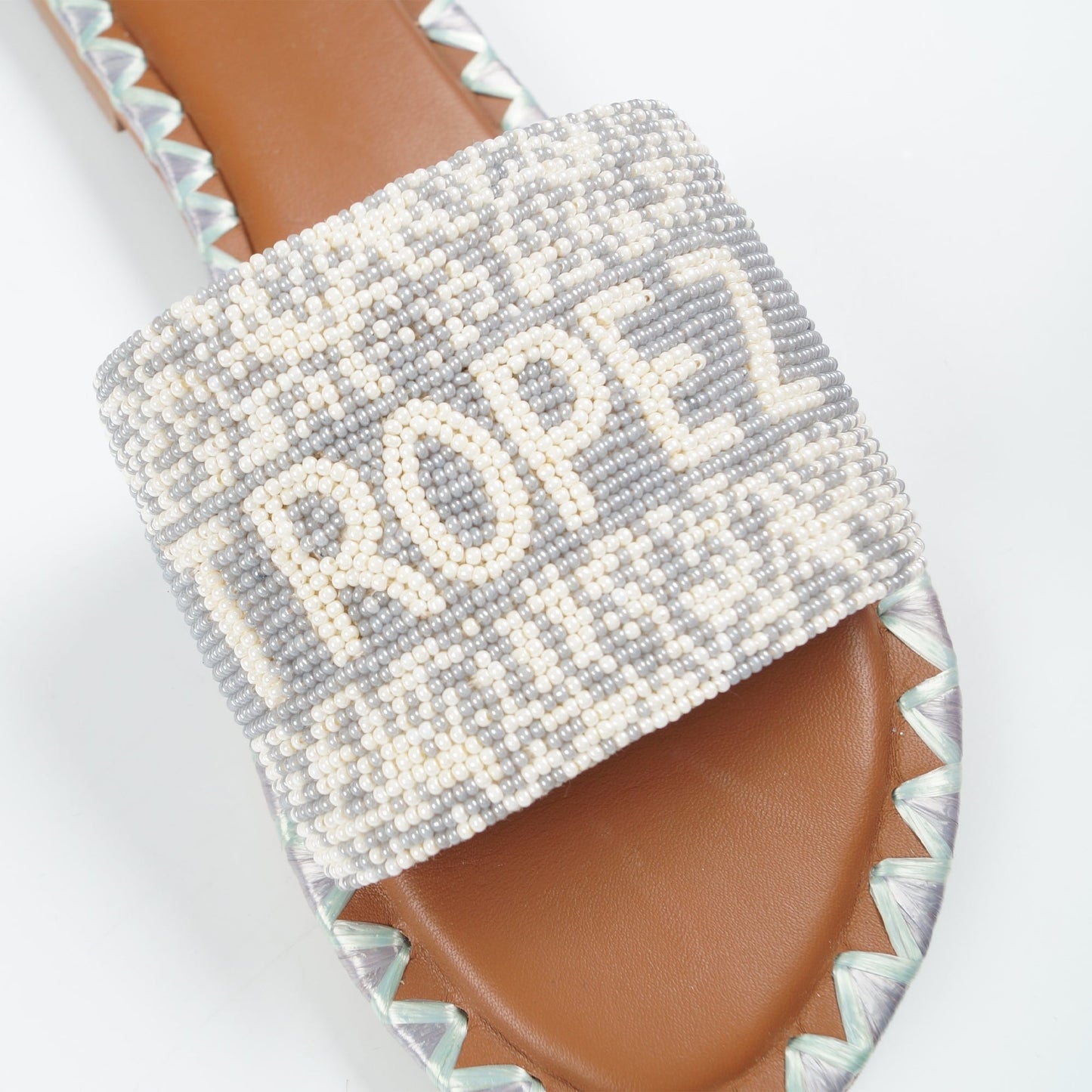 - Saint Tropez Hand Beaded Slider - Grey