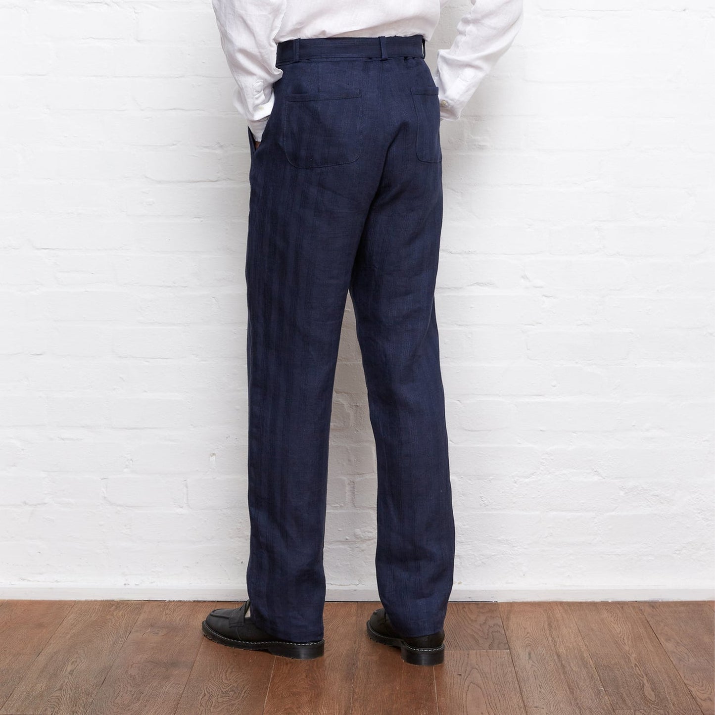 - Belted Arnold Trousers - Navy