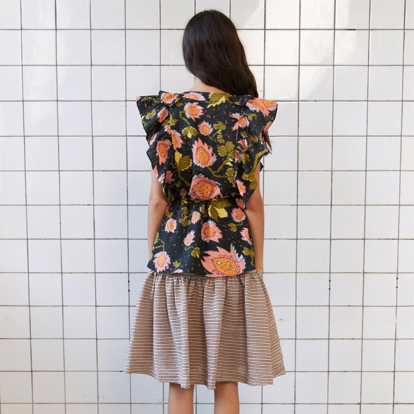 - Ruana Top - Dark Flowers