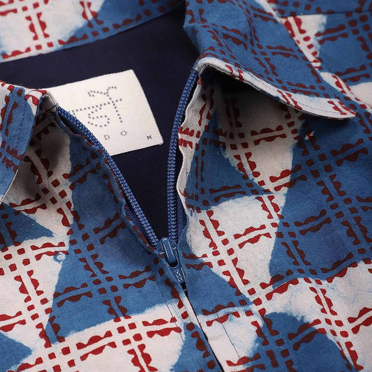 - Yuto 2-Way Zip Jacket -  Block Print 86