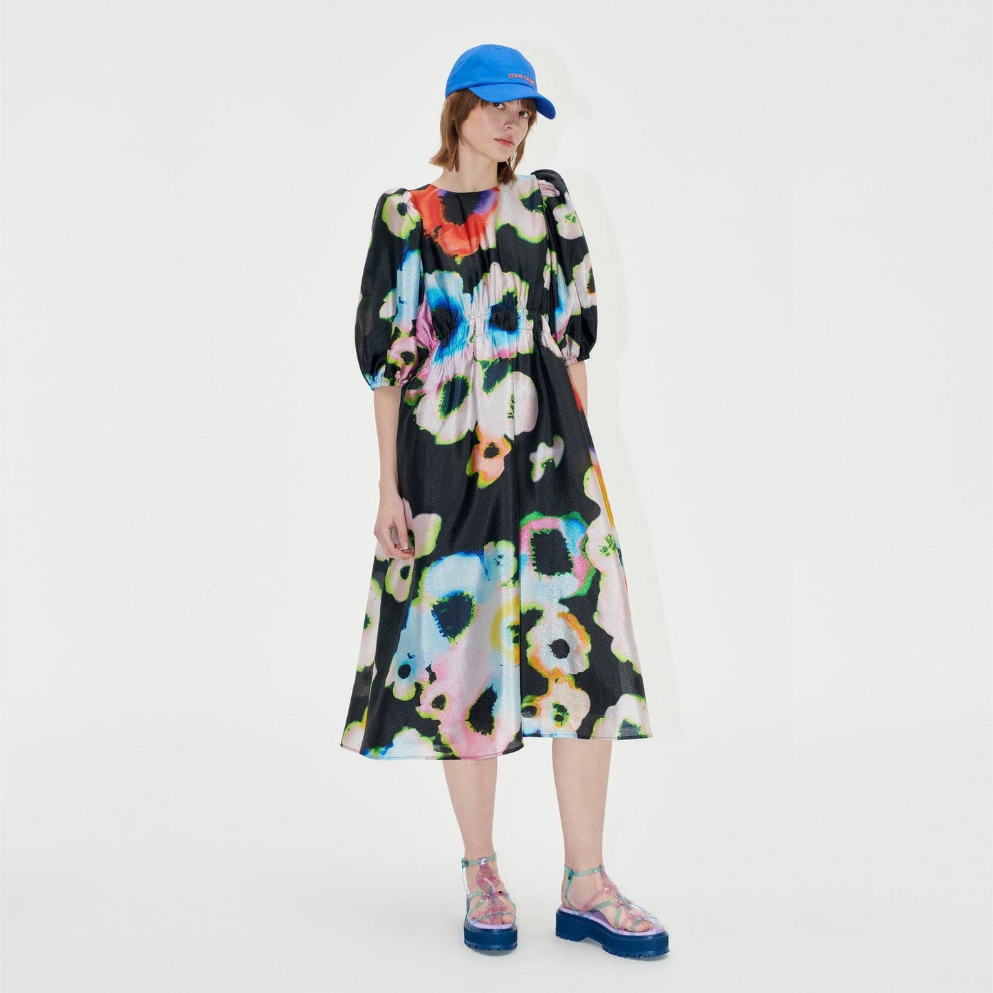 - Elizabeth Dress - Tie Die Floral Night