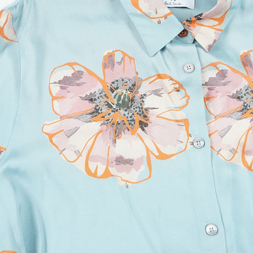 - Viscose Floral Shirt - Blue