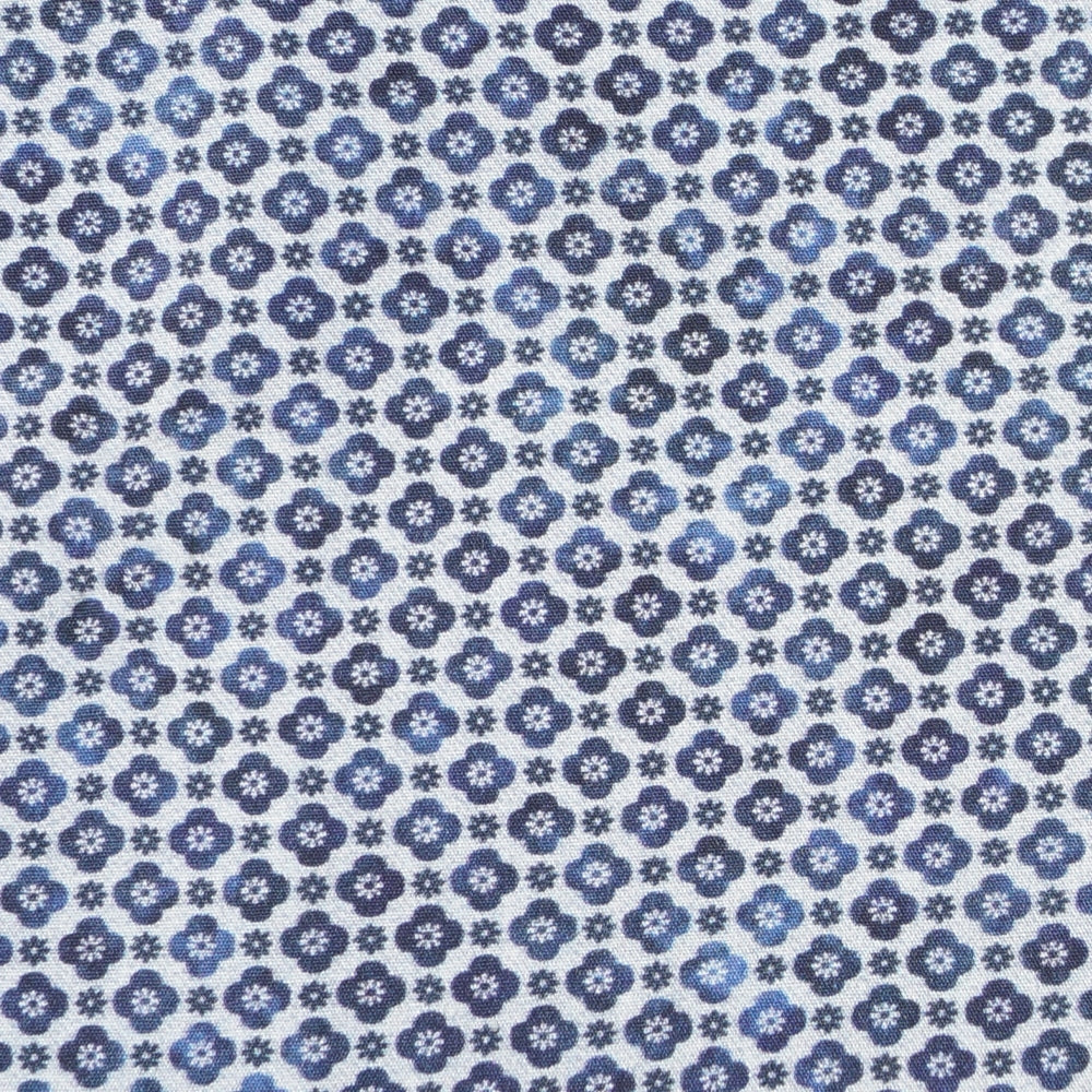 Geo Flower Print Shirt - Navy