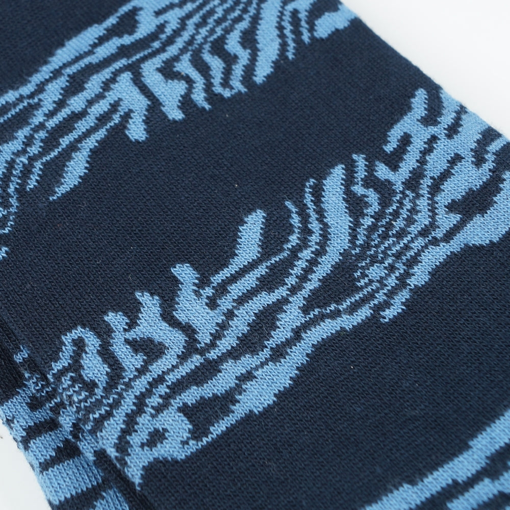 - Dean Zebra Socks - Navy