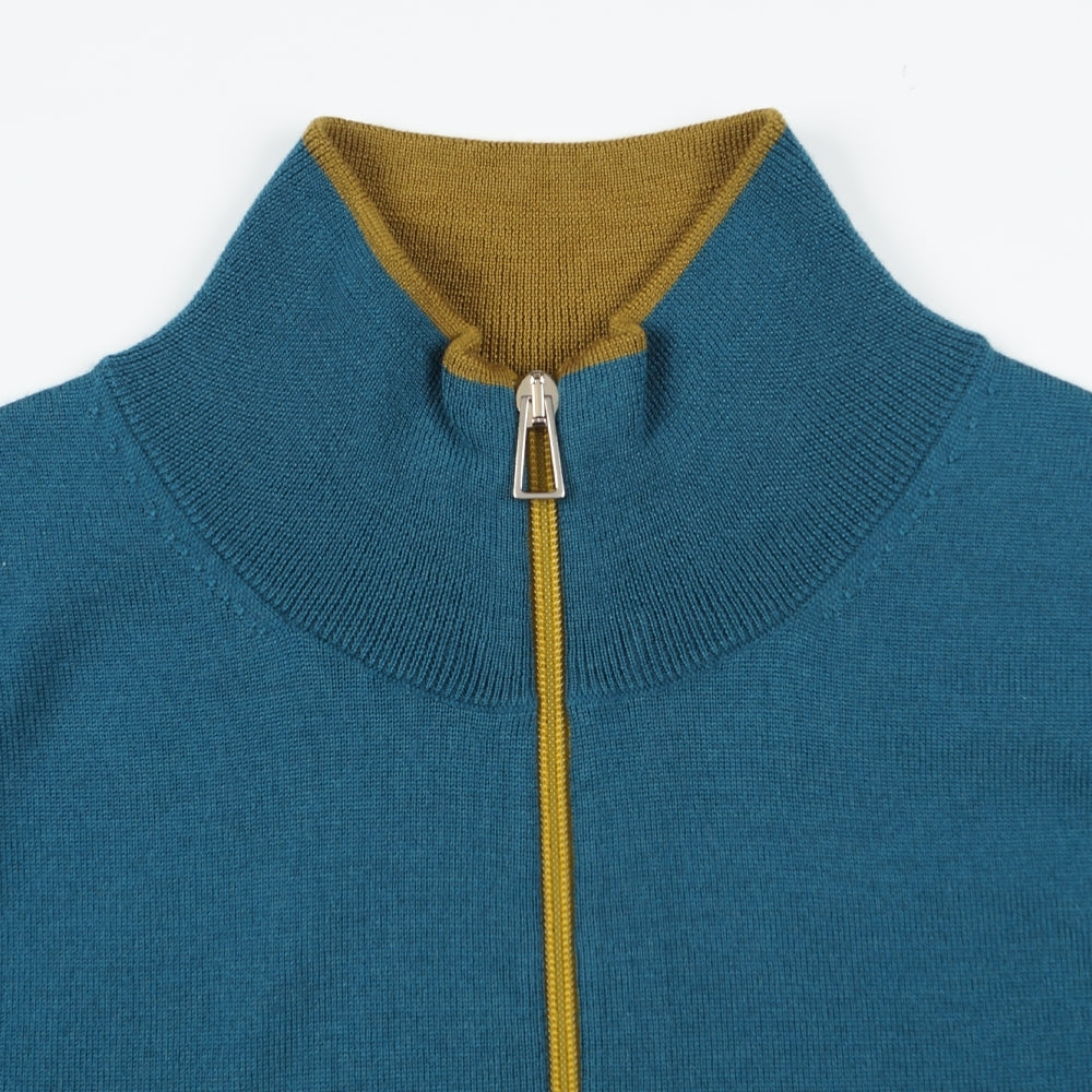 - Zip Neck Sweater - Indigo