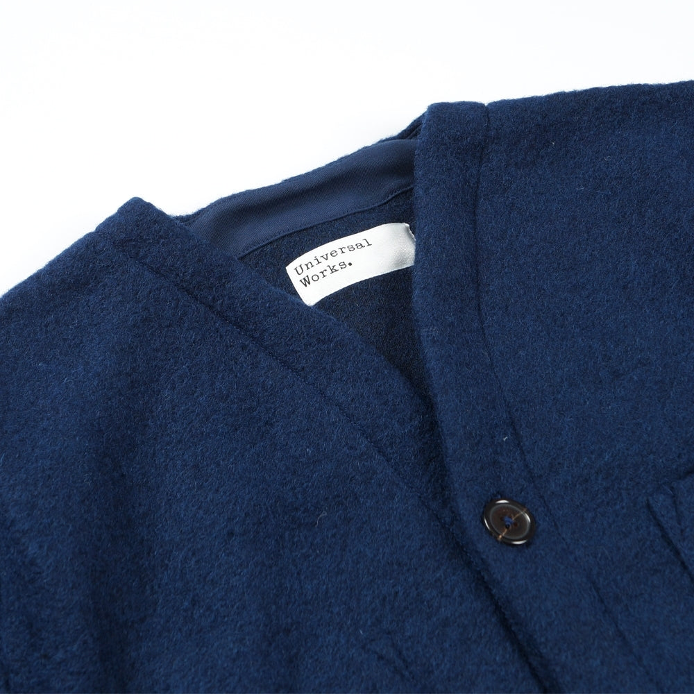 - Wool Fleece Cardigan - Indigo