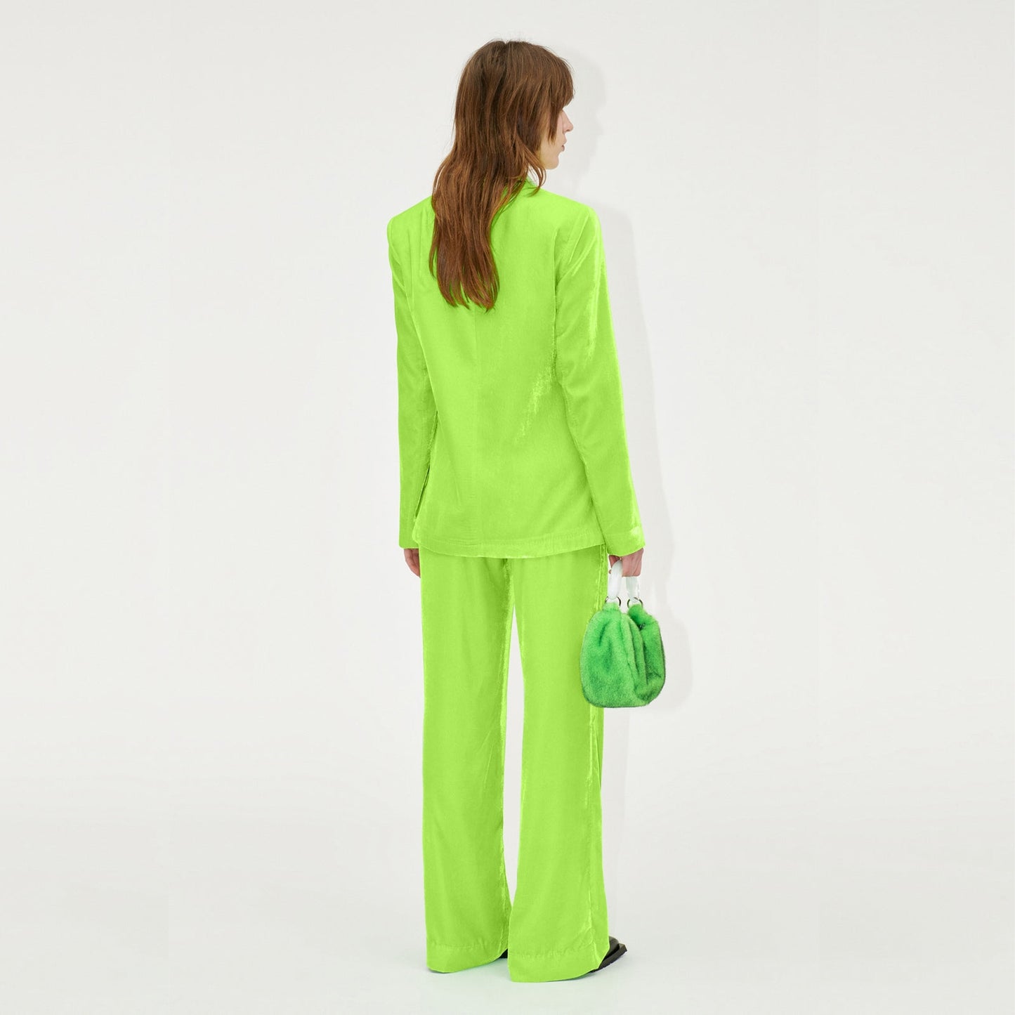 - Archi Velvet Jacket - Neon Green