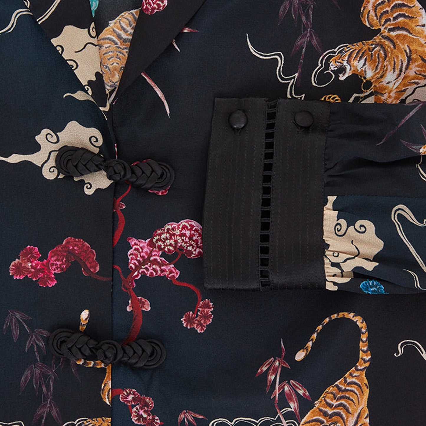 - Pyjama Silk Blouse - Tiger Black