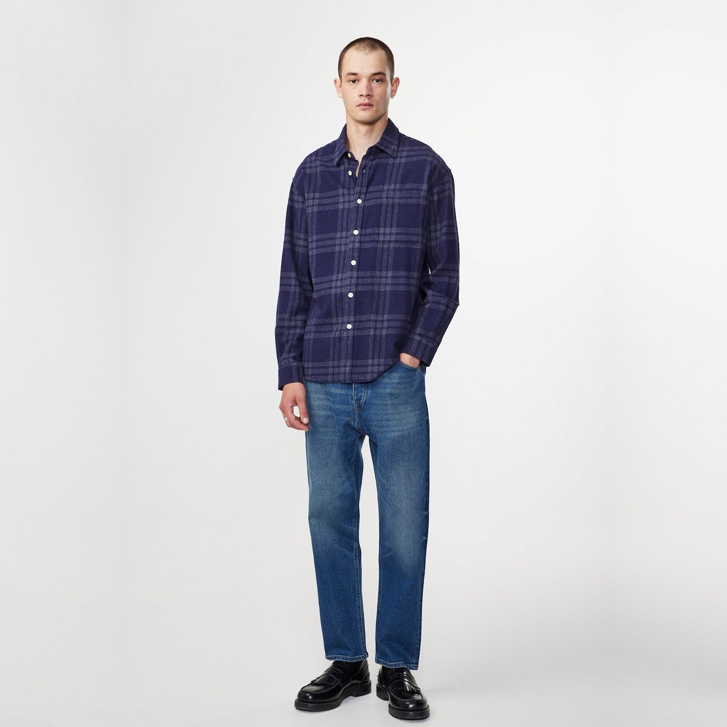 - Deon Flannel Shirt - Navy Check