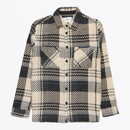 - Whiting Overshirt Check - Black/Ecru