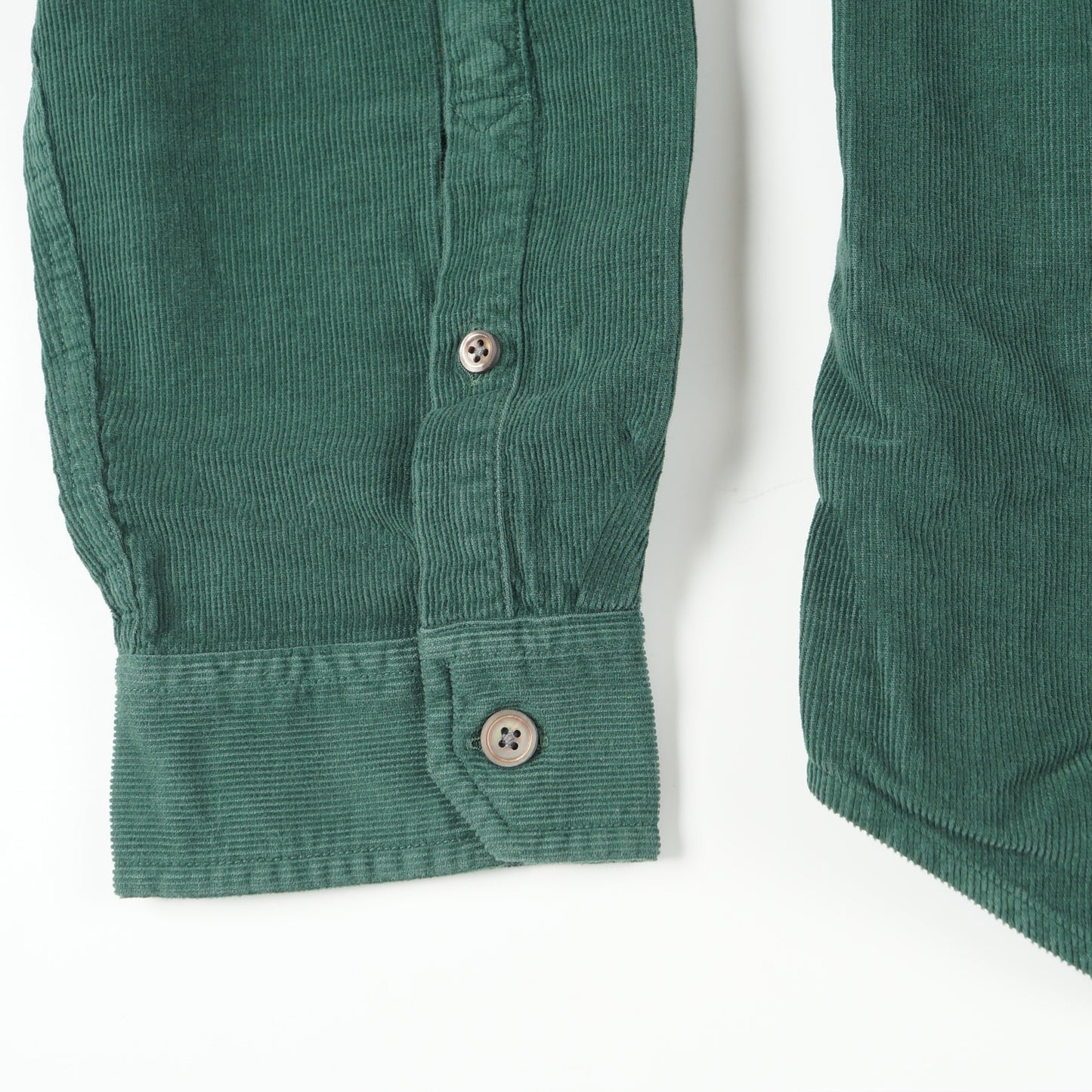 - Tailored Fit Corduroy Shirt - Bottle Green