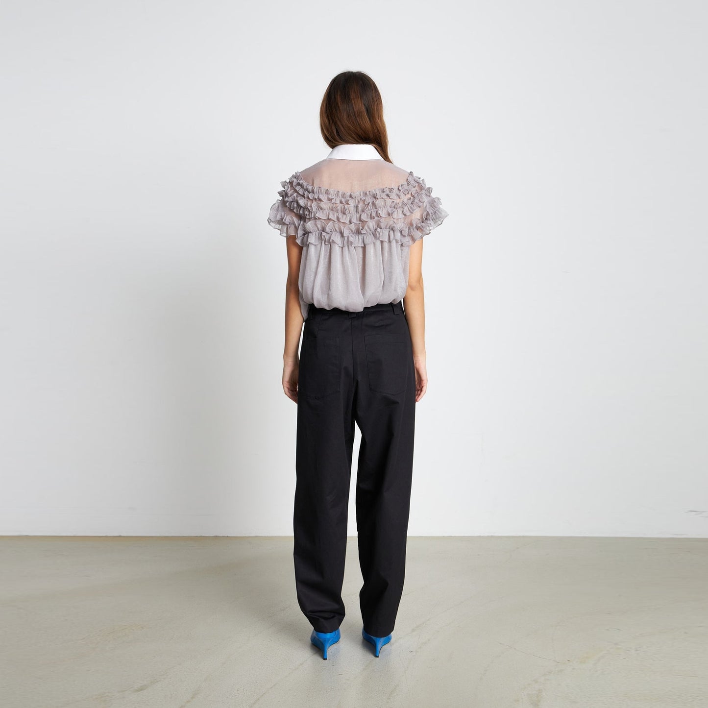 - Jill Jo Cotton Striped Pants - Black