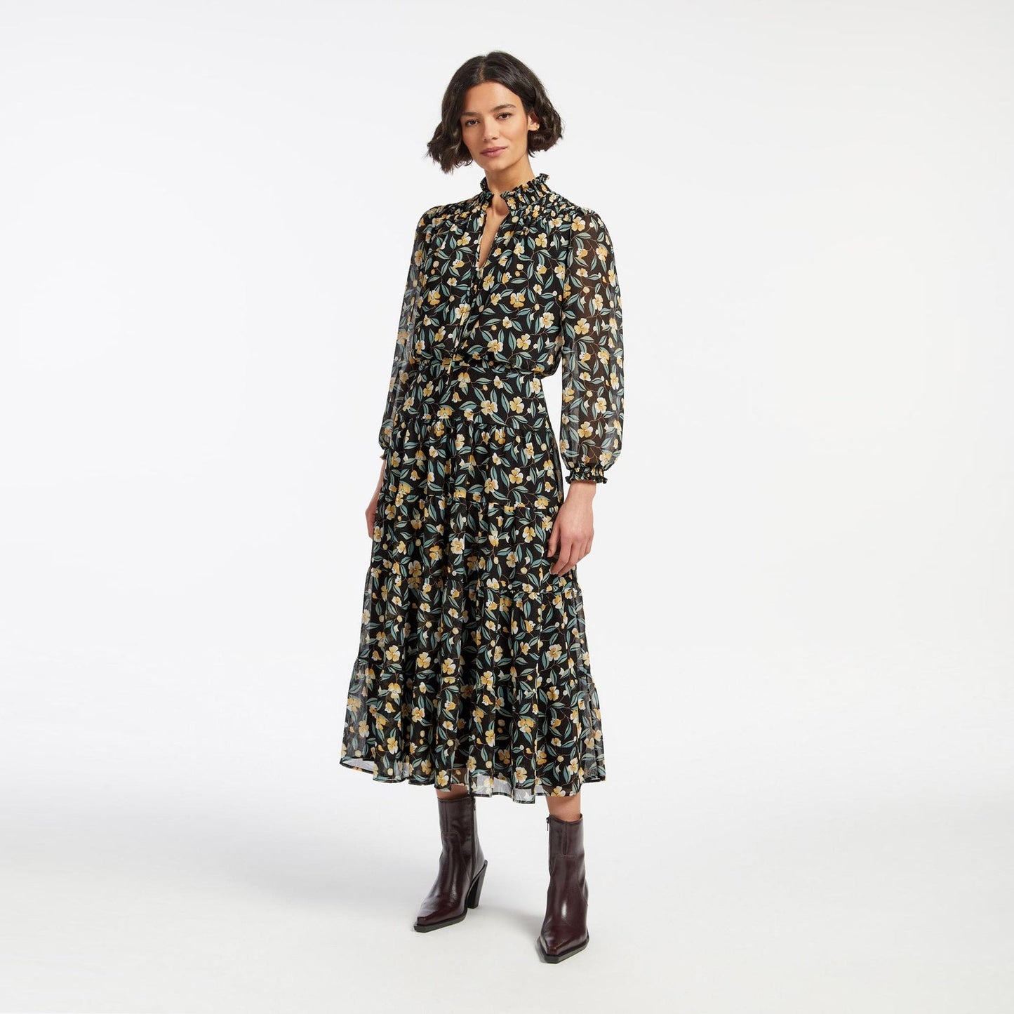 - ZOE MAXI DRESS - Navy/Yellow