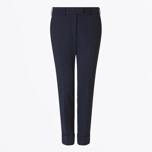 - Clement New Wool Turn Up Trouser -Navy