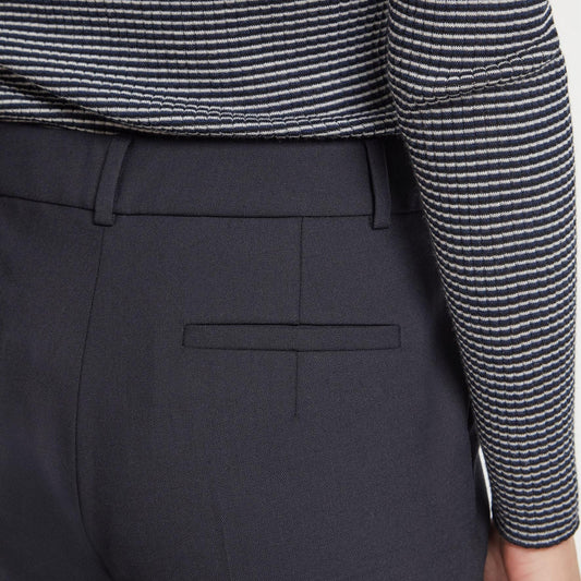 - Clement New Wool Turn Up Trouser -Navy