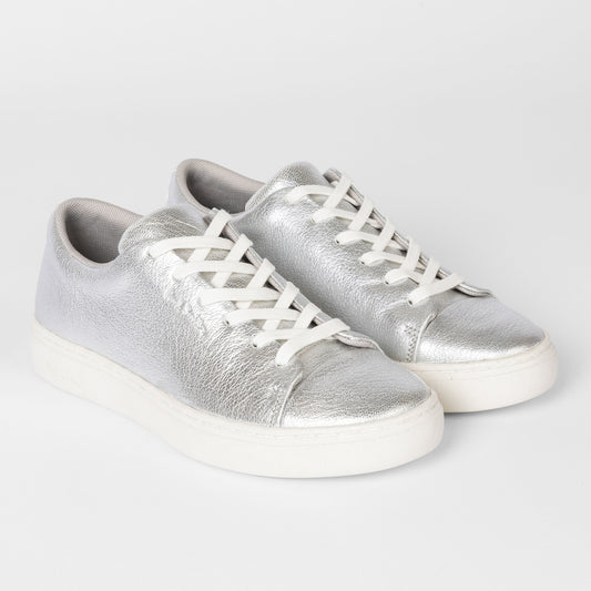 -  Lee Leather Sneakers - Metallic Silver