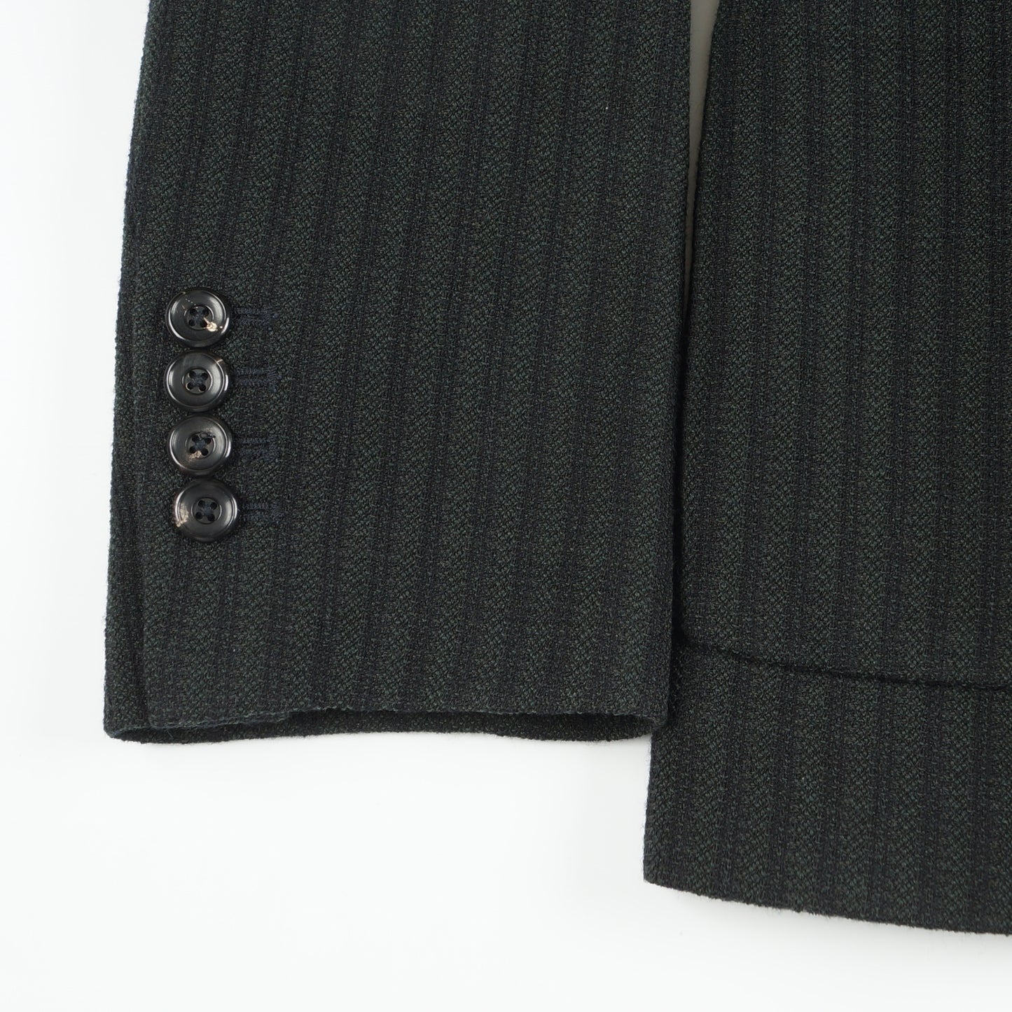 - Self Stripe Woolen Blazer - Green