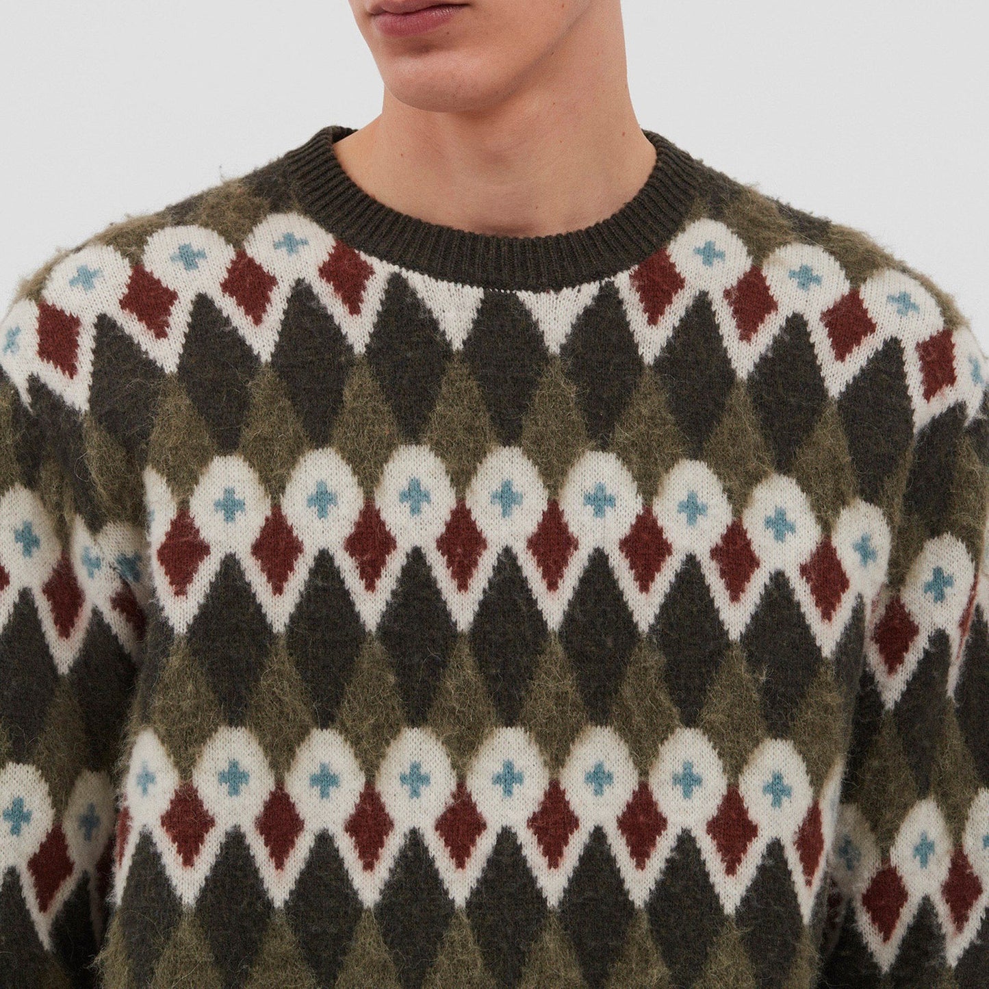 - Rune Loose Merino Fairisle - Ivy Green