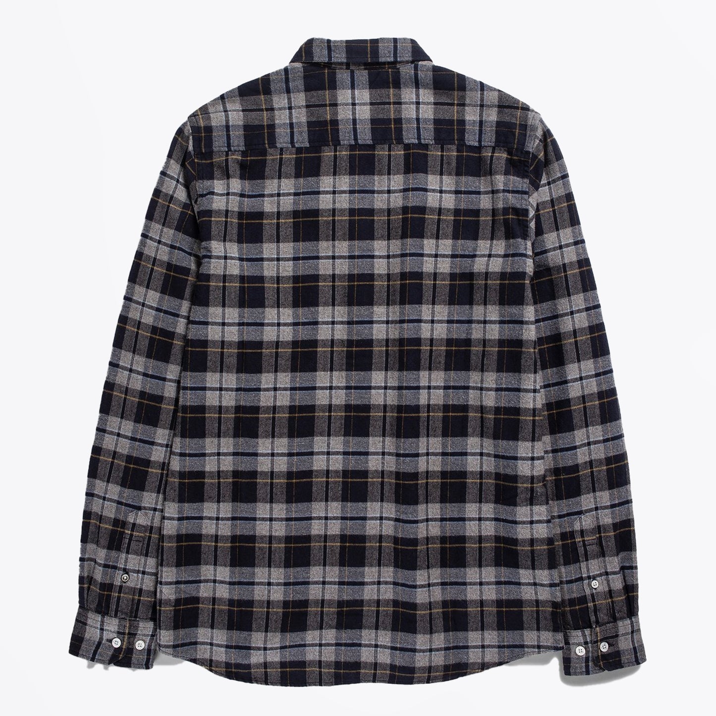 - Anton Flannel Check Shirt - Medium Grey