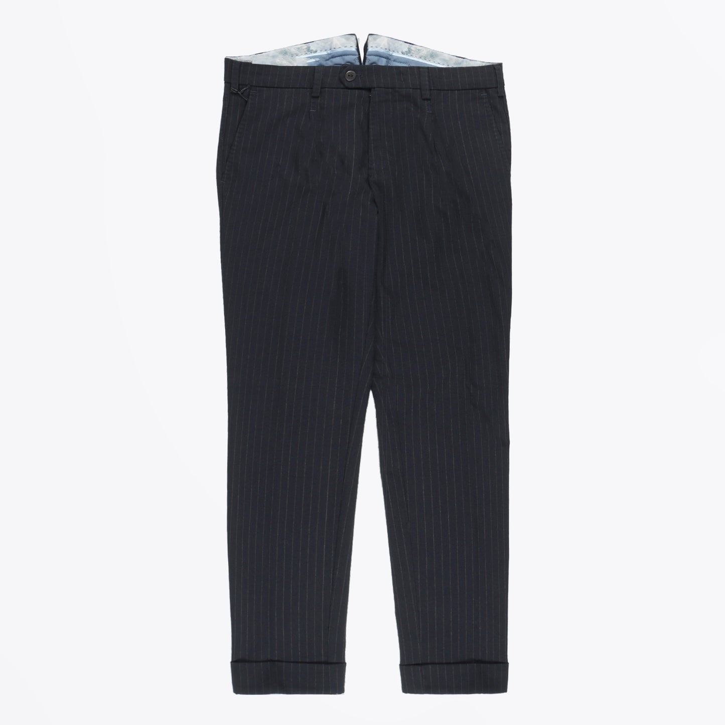 - Super Slim Pinstrip Chino - Navy