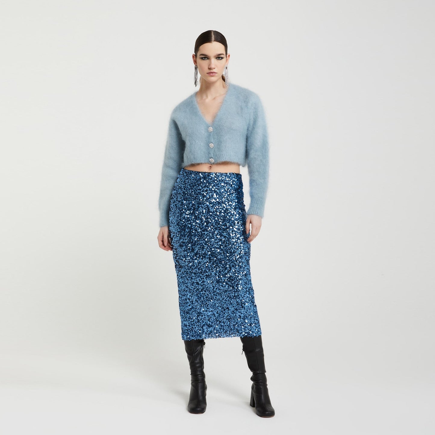 - Sequin Skirt - Ceruleo