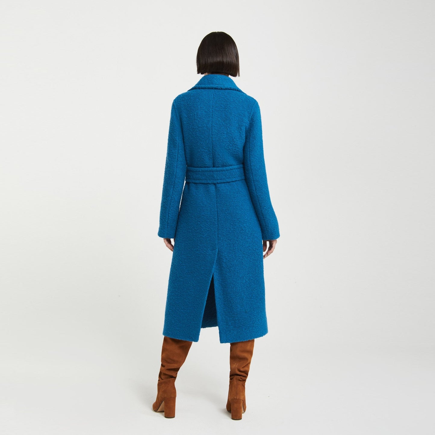 - Long Wool Coat - Cerulean Blue