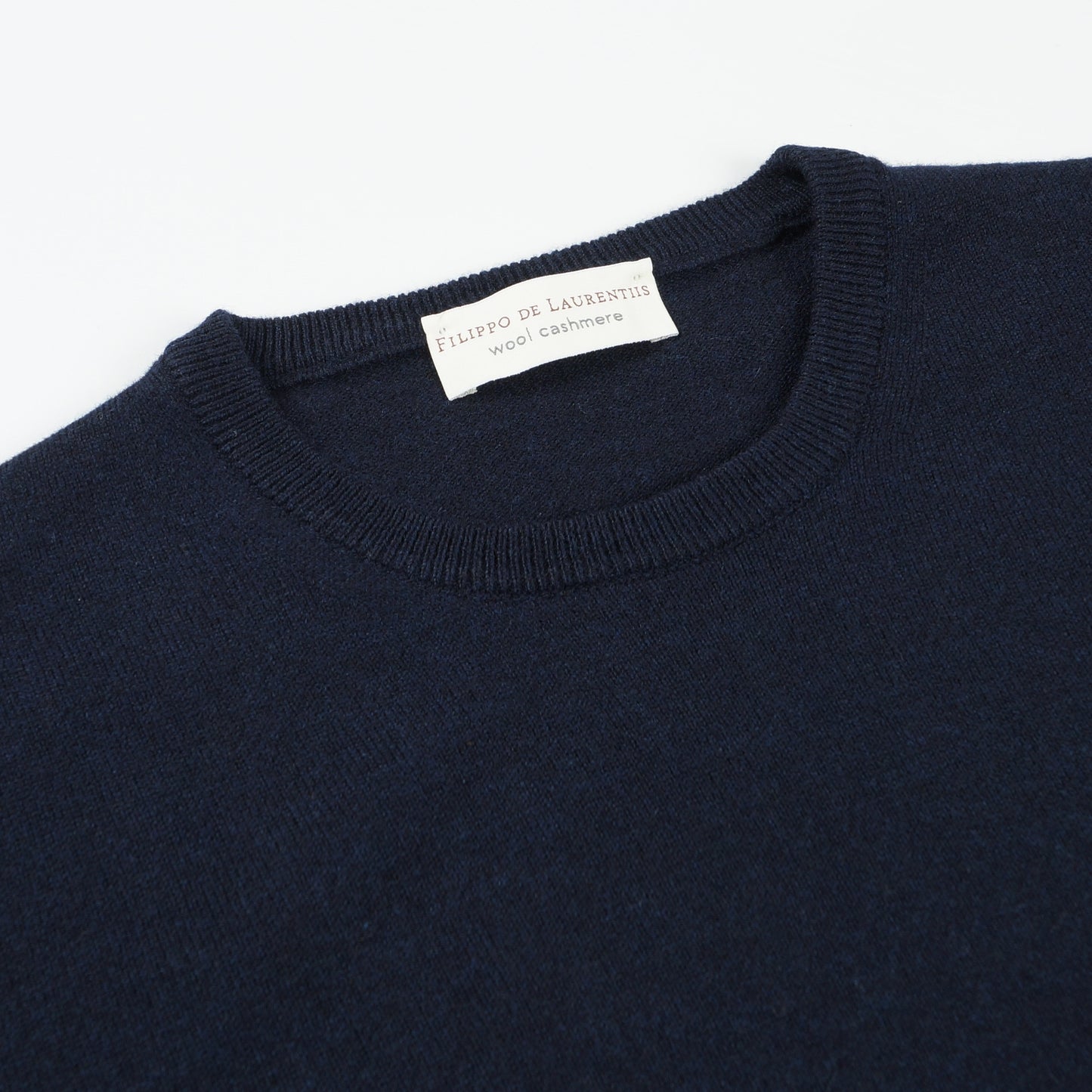 - Wool Cashmere Crew Neck - Navy