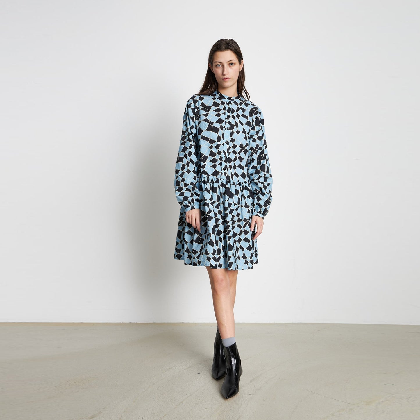 - Stefania Dress - Dowe Blue