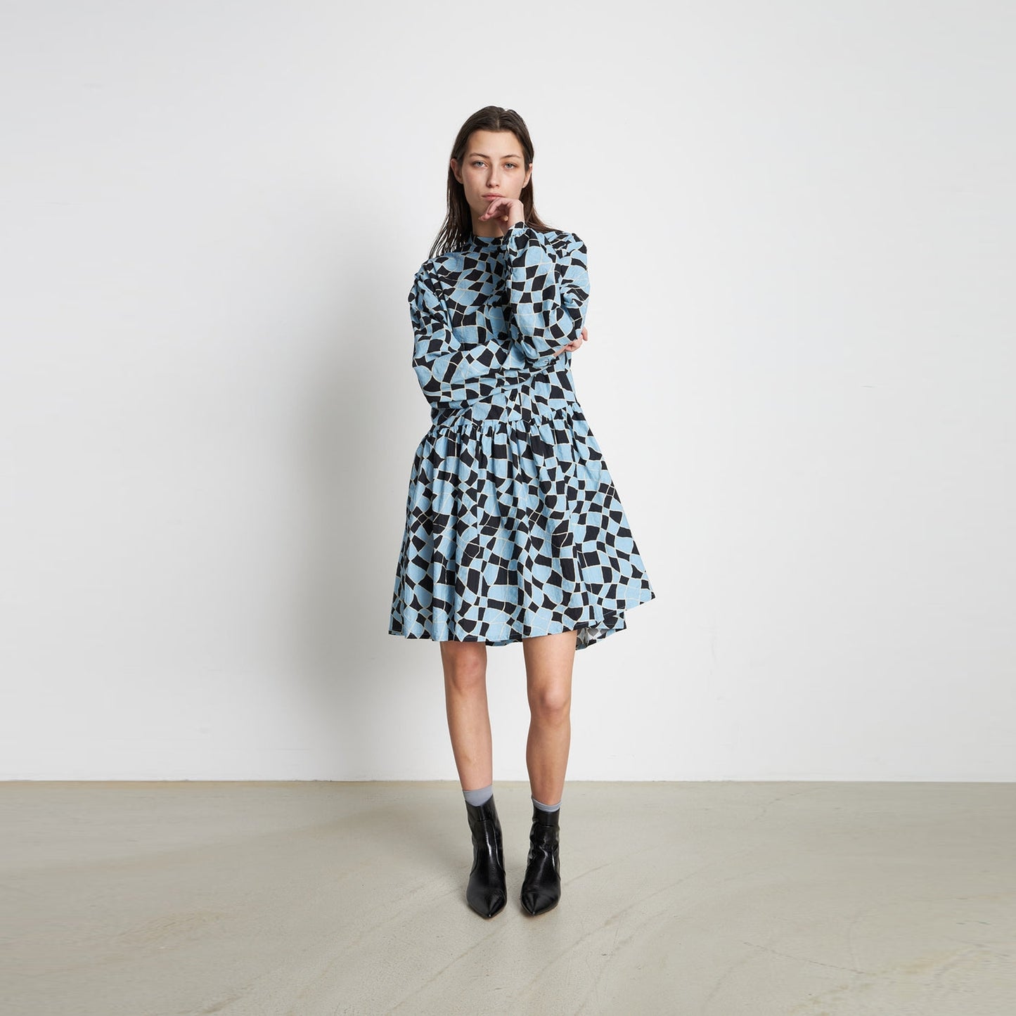 - Stefania Dress - Dowe Blue