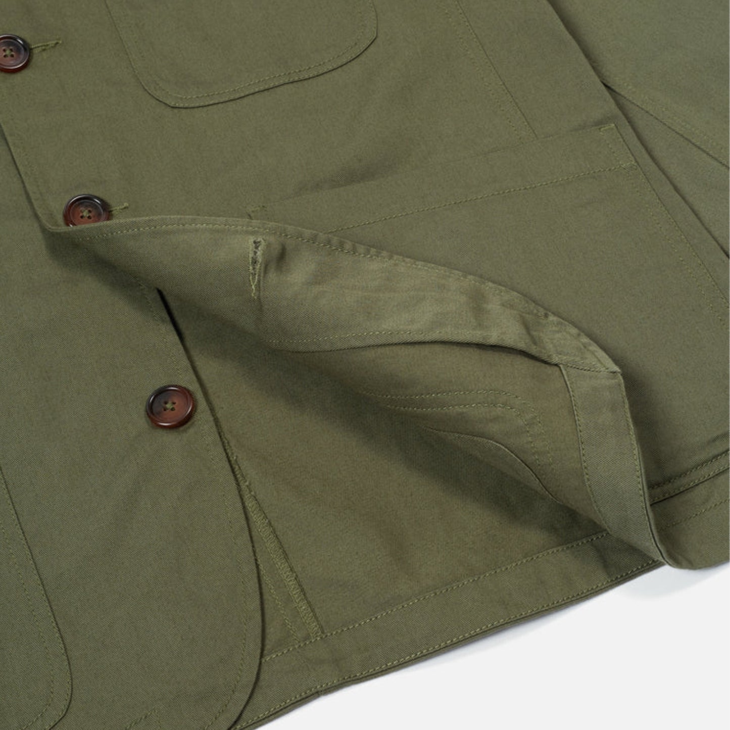 - Twill Bakers Jacket - Light Olive