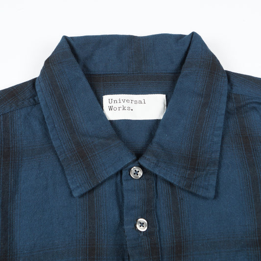- Embroidered Pullover Shirt - Navy Check