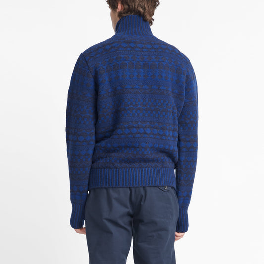 - Zip Through Cardigan Fitzroy - Navy/Blue