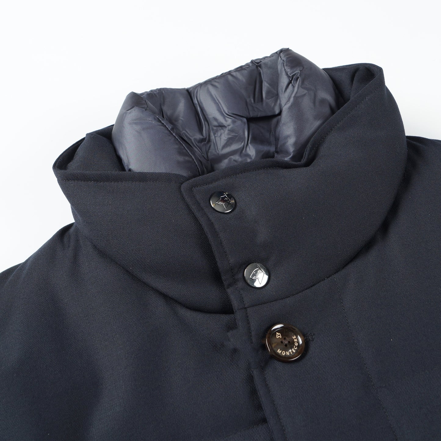 - Wool Light Down Padded Coat - Navy