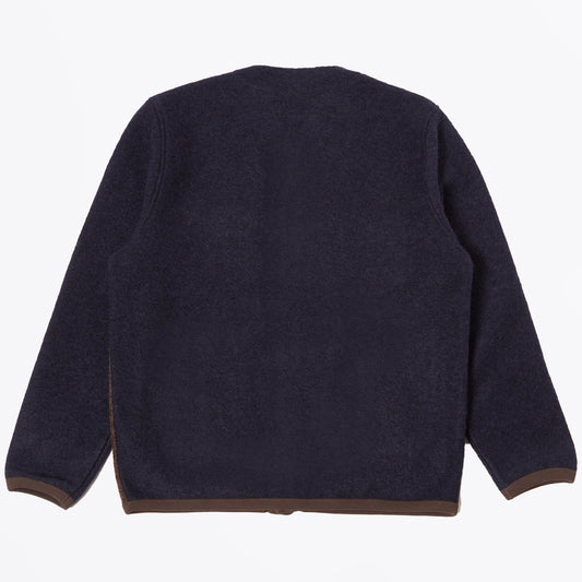 - Wool Feece Mixed Cardigan - Mixed Brown