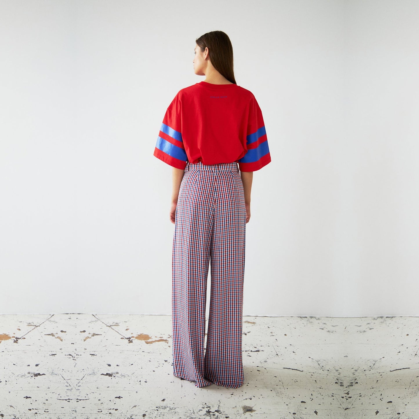 - Irena Checked Pants - Red