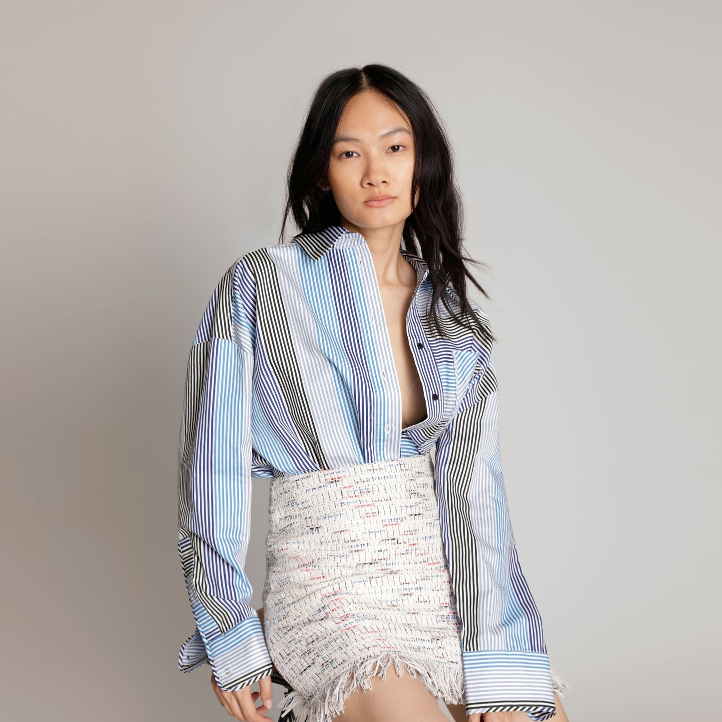 - Matrimi Multi Stripe Shirt - Blue