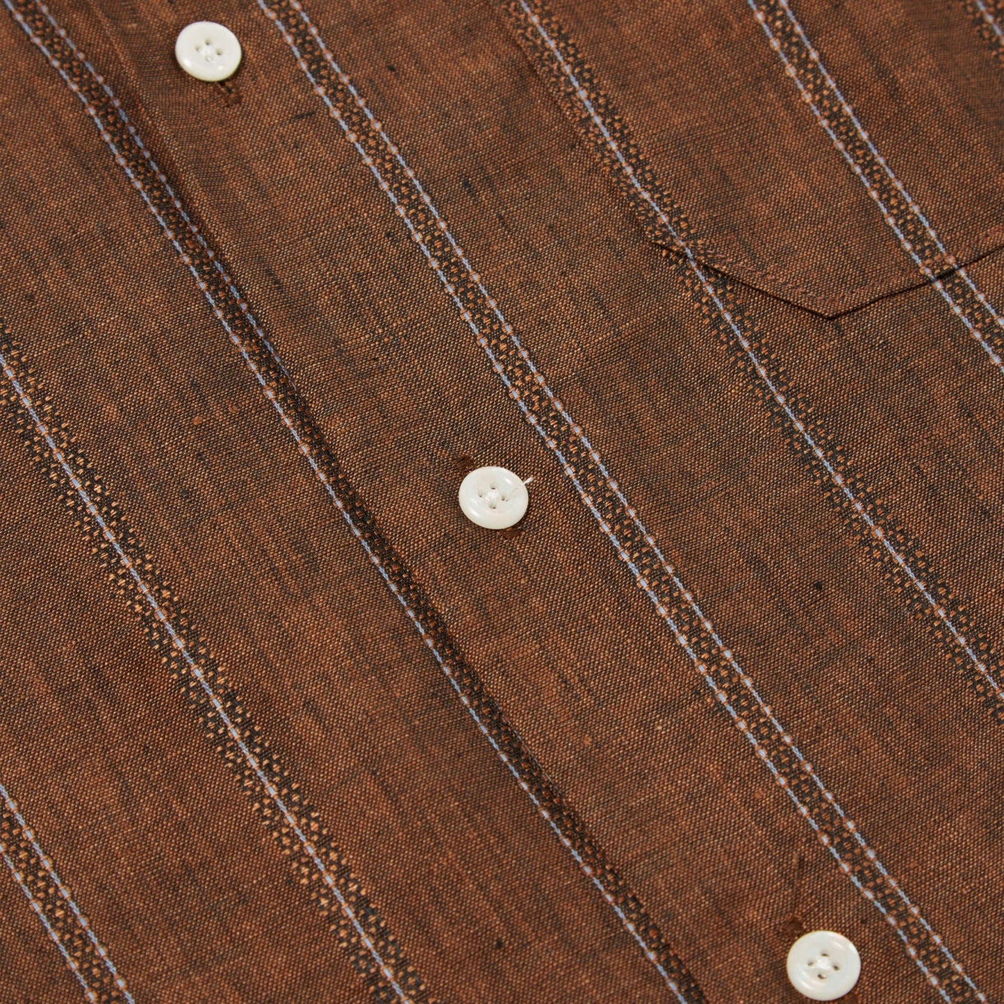 - Road SS Stripe Shirt - Brown