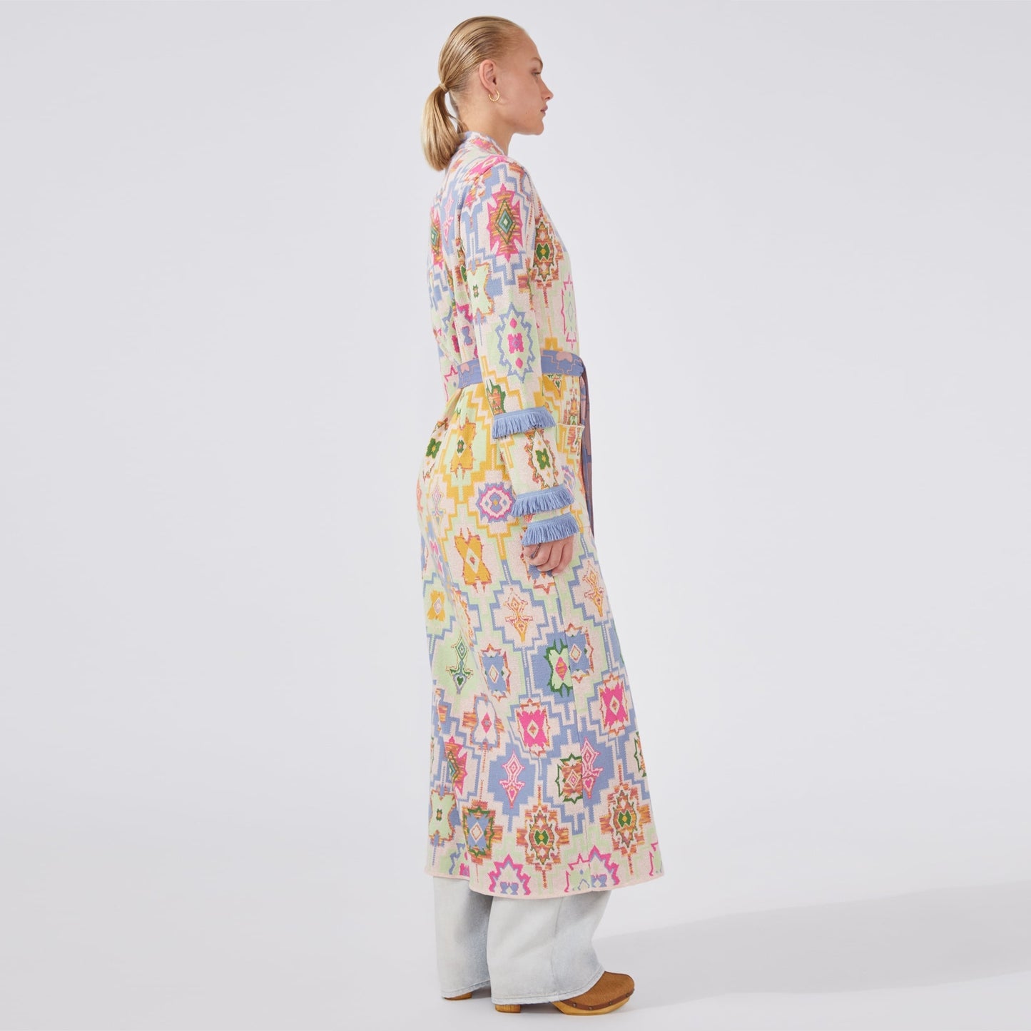 Magic Mosaic Cotton Jacquard Duster - Blue Multi