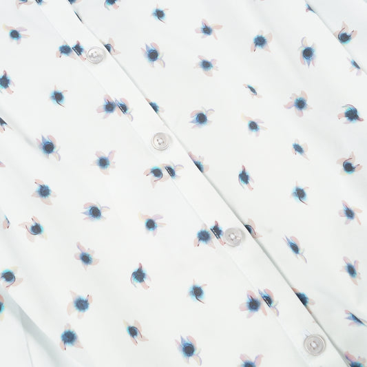 - Button Front Cotton Top - White