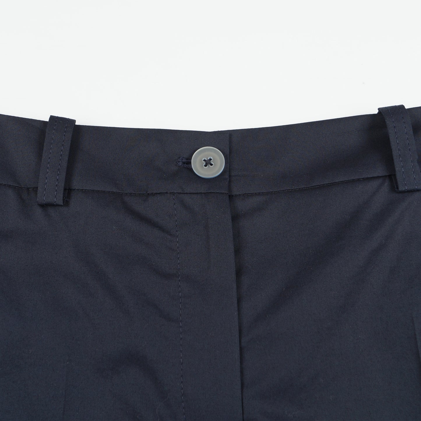 - Wide Leg Crop Cotton Trouser - Navy