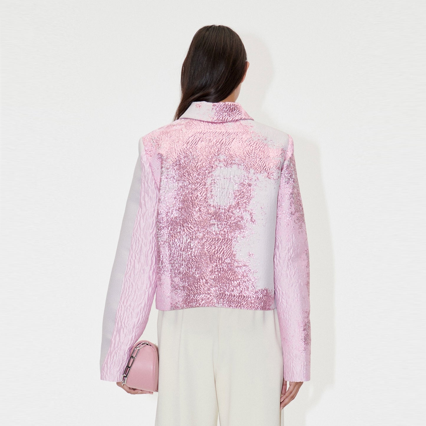 Kiana Woven Jacquard Jacket - Rose Bloom