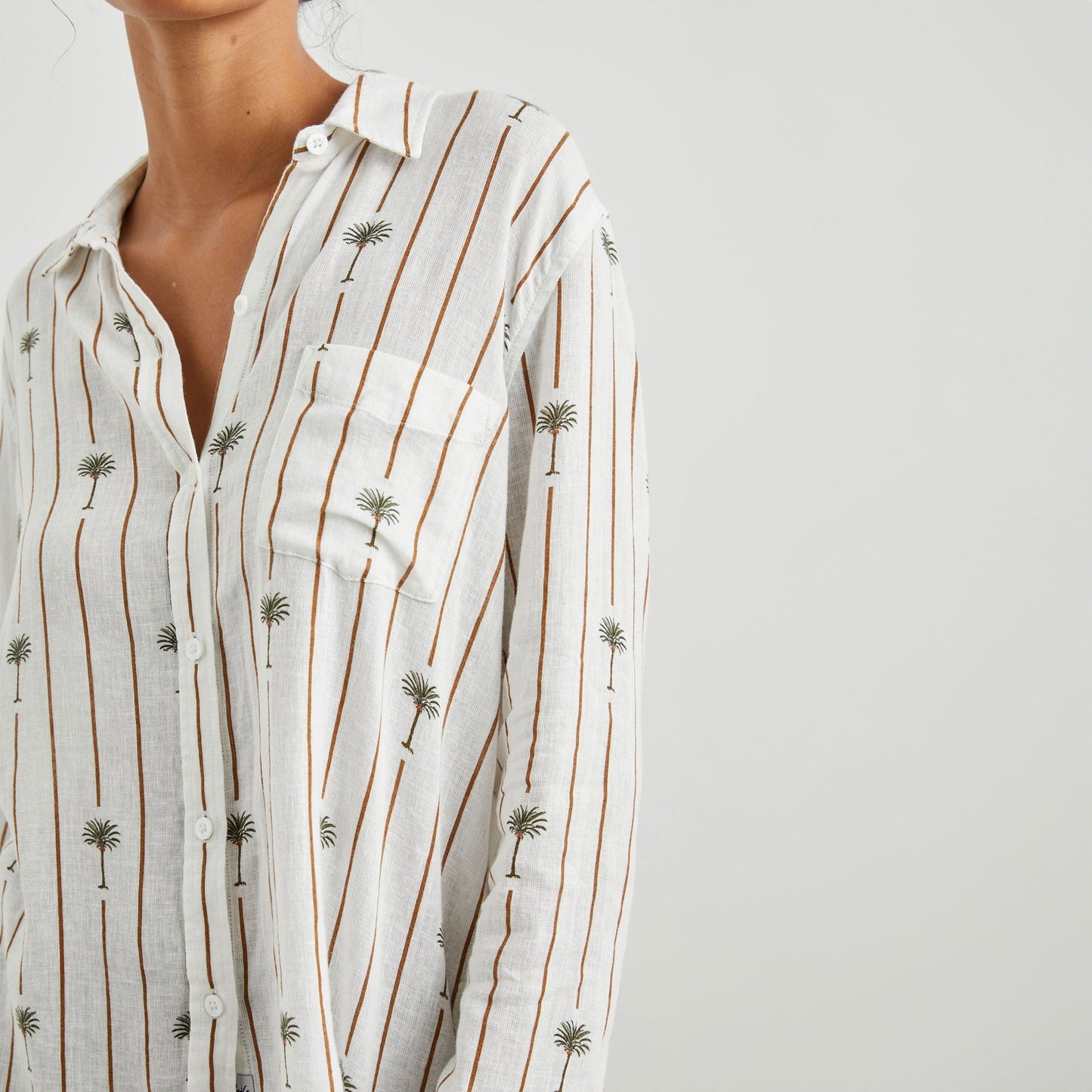 - Charli Shirt - Stripe Palms