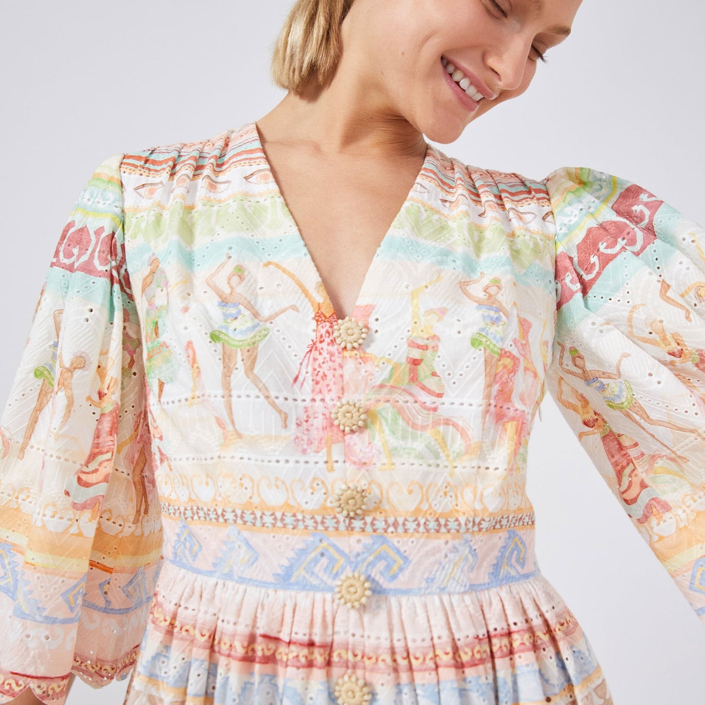 - Dancing Girls Broderie Anglaise Dress - Multi