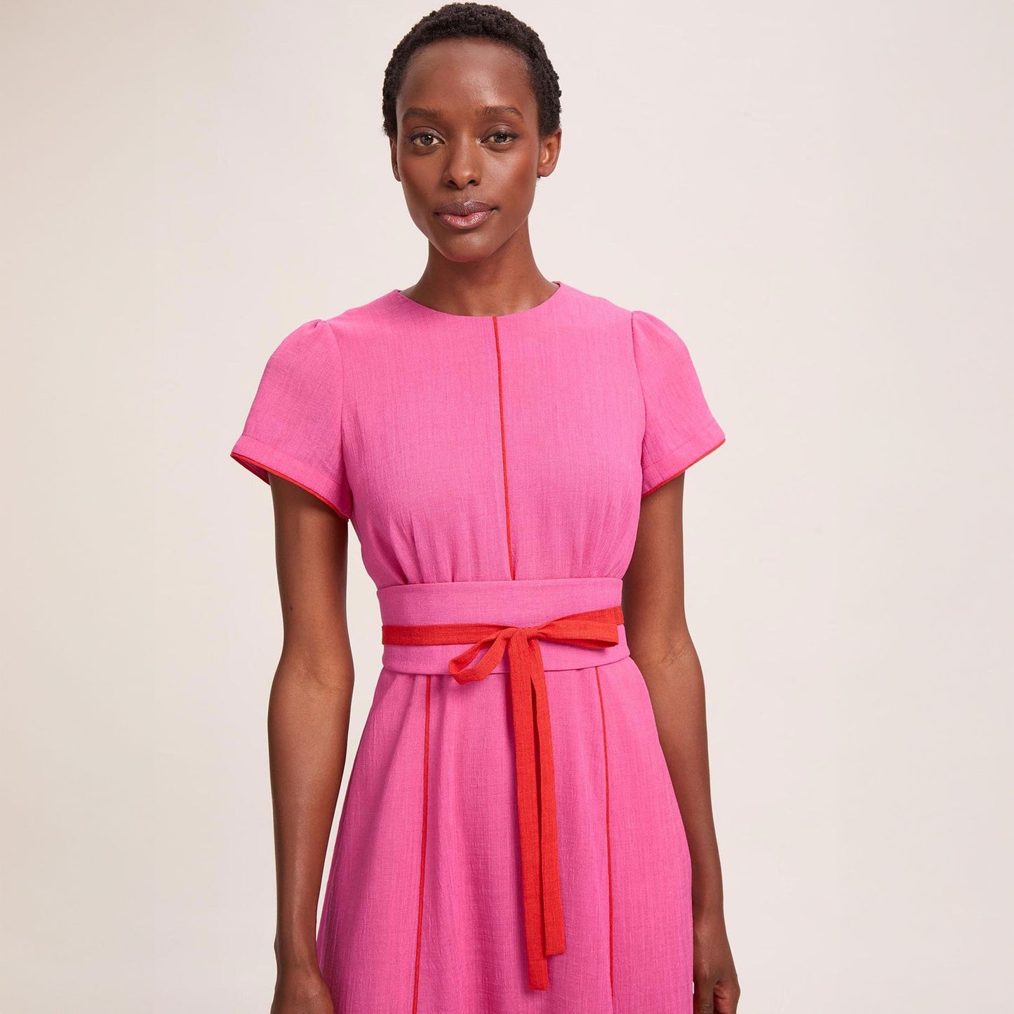 - Rosie Techni Voile Maxi Dress - Hot Pink/Crimson