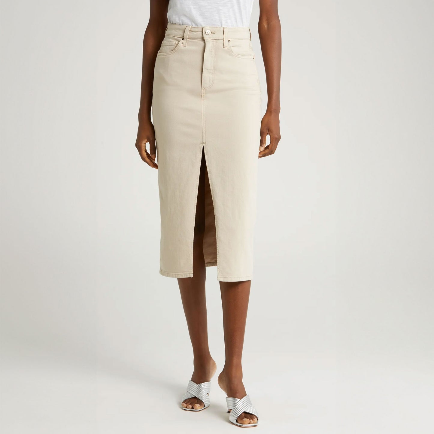 - Angela Midi Skirt - Soft Beige