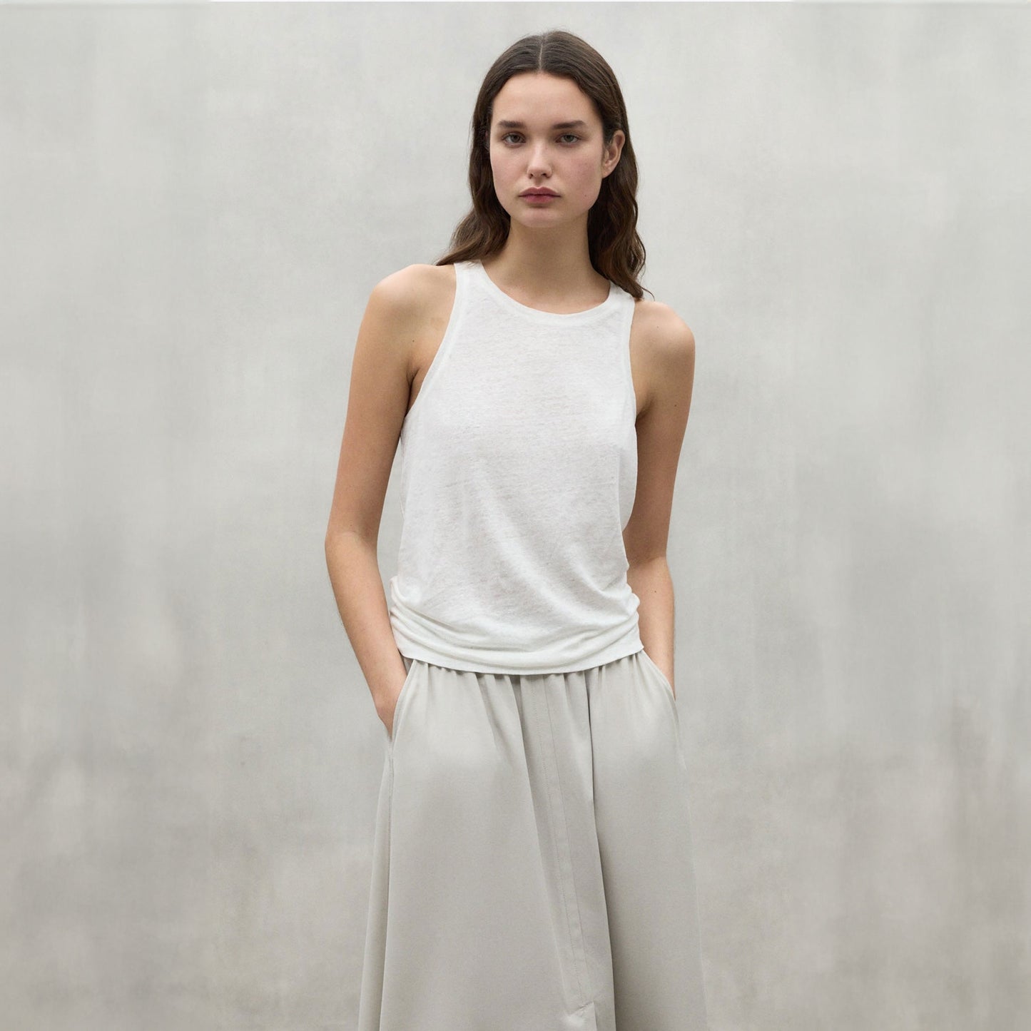 - Halden Linen Vest - Off White